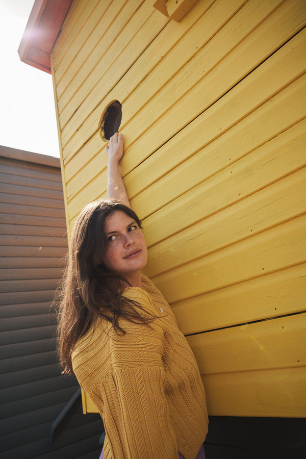 CALI mini cardigan / organic cotton / golden honey
