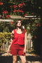 LINA vest cardigan / organic cotton / mojo rojo