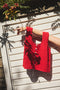 LINA vest cardigan / organic cotton / mojo rojo