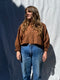 ZULEMA MINI v-neck ruffle blouse / indian linen / cinnamon