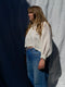 ZULEMA MINI v-neck ruffle blouse / indian linen / milk