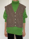 TIO vest cardigan / highland wool / smoked amber