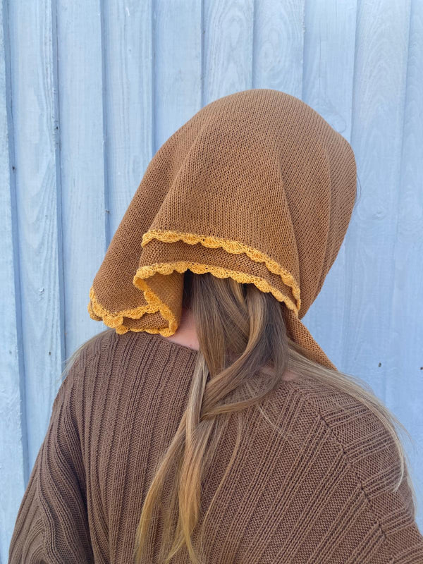 EULALIA fine knit scarf / organic cotton / caramelito