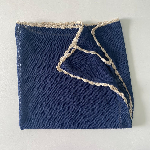EULALIA fine knit scarf / organic cotton / midnight swim