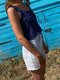 CANDELA lace vest / organic cotton / mirtillo