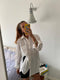 SANTIAGO big shirt / organic indian cotton / crema de coco sheer chequered