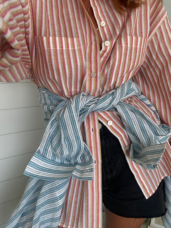 SANTIAGO big shirt / organic indian cotton / sunset