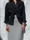 SANTIAGO big shirt / indian linen / black