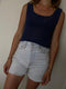 CANDELA lace vest / organic cotton / mirtillo