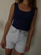 CANDELA lace vest / organic cotton / mirtillo
