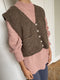 TIO vest cardigan / highland wool / walnut