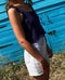 CANDELA lace vest / organic cotton / mirtillo