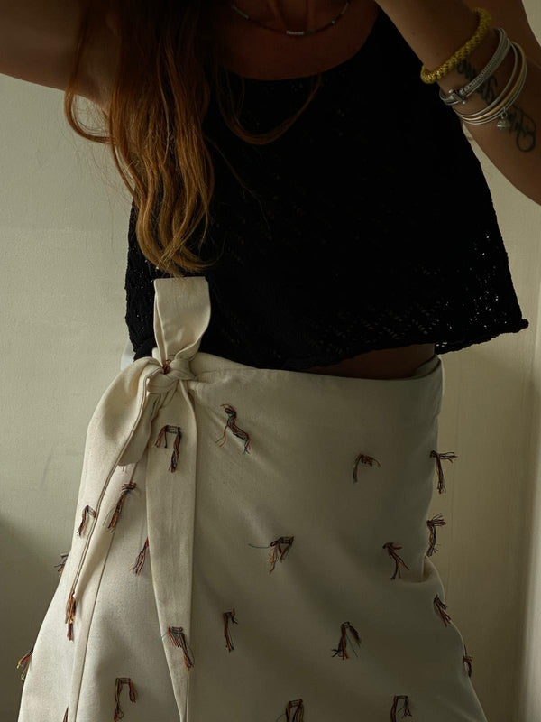 NILA mini wrap skirt / indian cotton / little planets