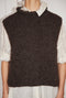 TINO vest / alpaca & highland wool boucle / dark oak