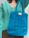 MERCADO crochet bag / organic cotton / ocean blue