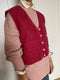 TIO vest cardigan / highland wool / pink hibiscus