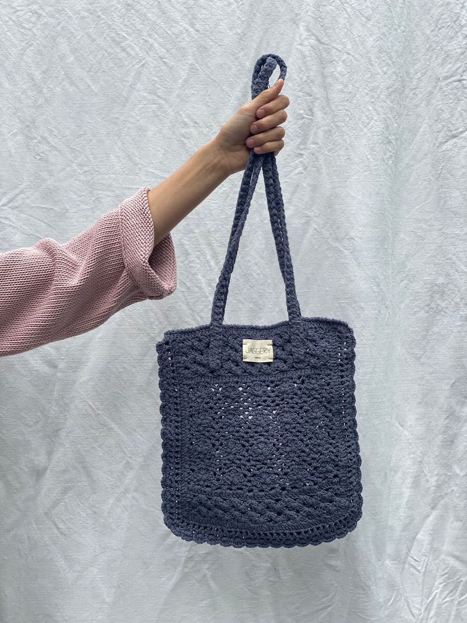 MERCADO crochet bag / organic cotton / berry lassi