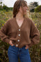 VALERIA cardigan / organic cotton / carob