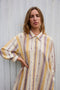 RITA shirt dress / indian cotton / ochre & aubergine / sample