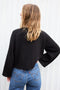 REINA cardigan / organic cotton / black