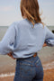 INES cardigan / organic cotton / the sea