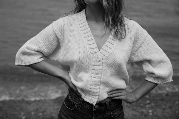 INES cardigan / organic cotton / milk / samples