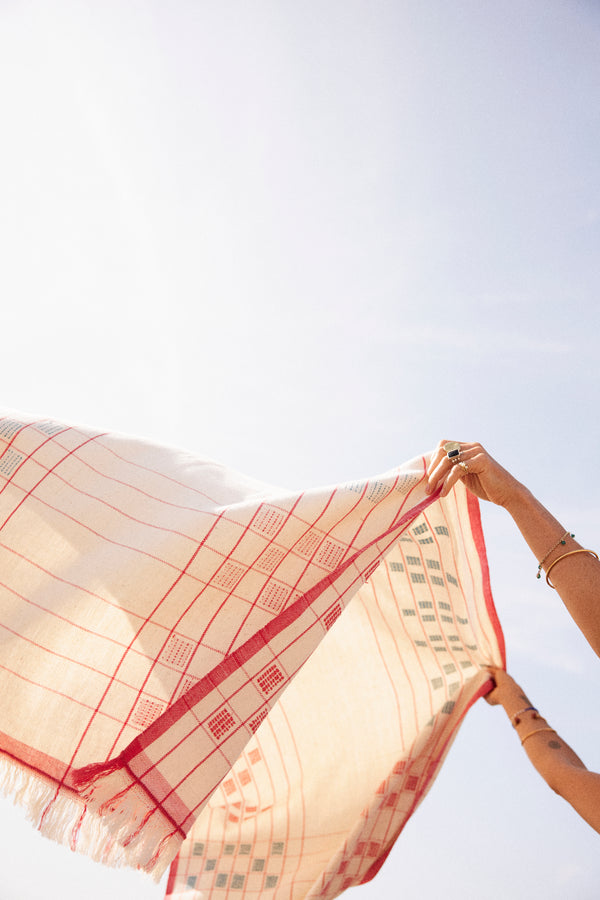 handwoven towel / organic cotton / TOMATES y MAR