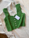 LINA vest cardigan / organic cotton / cilantro