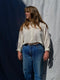 ZULEMA MINI v-neck ruffle blouse / indian linen / milk