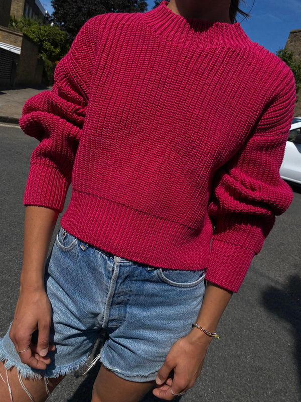 DELIA jumper / organic cotton / frambuesa