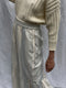 PALOMA ruffle trousers / indian cotton / pastel blue stripe / sample