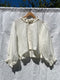 ZULEMA MINI v-neck ruffle blouse / indian linen / milk