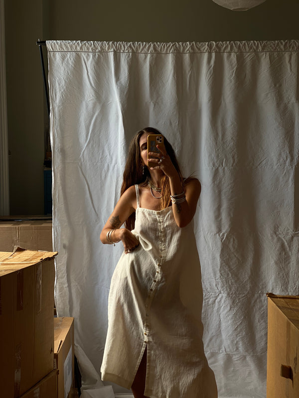 LELLA dress / indian linen / milk
