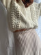 MINI EWA chunky cardigan / highland wool / milk