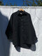 SANTIAGO big shirt / indian linen / black