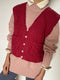 TIO vest cardigan / highland wool / pink hibiscus