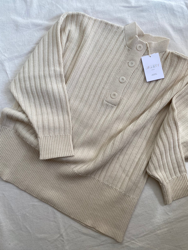 PAZ ribbed jumper / highland wool / milk / sample