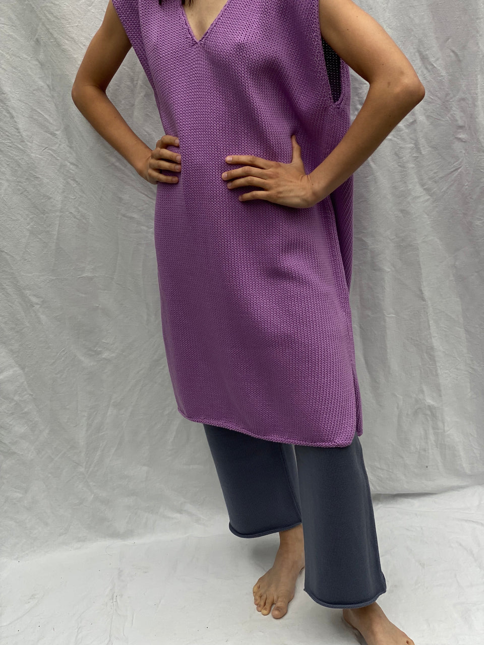 ZULMA vest dress / organic cotton / summer lilac