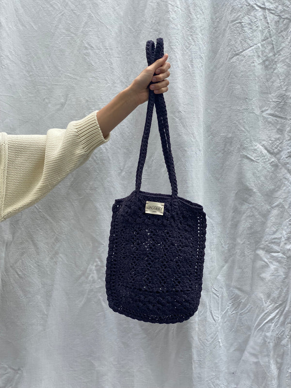 MERCADO crochet bag / organic cotton / dark indigo